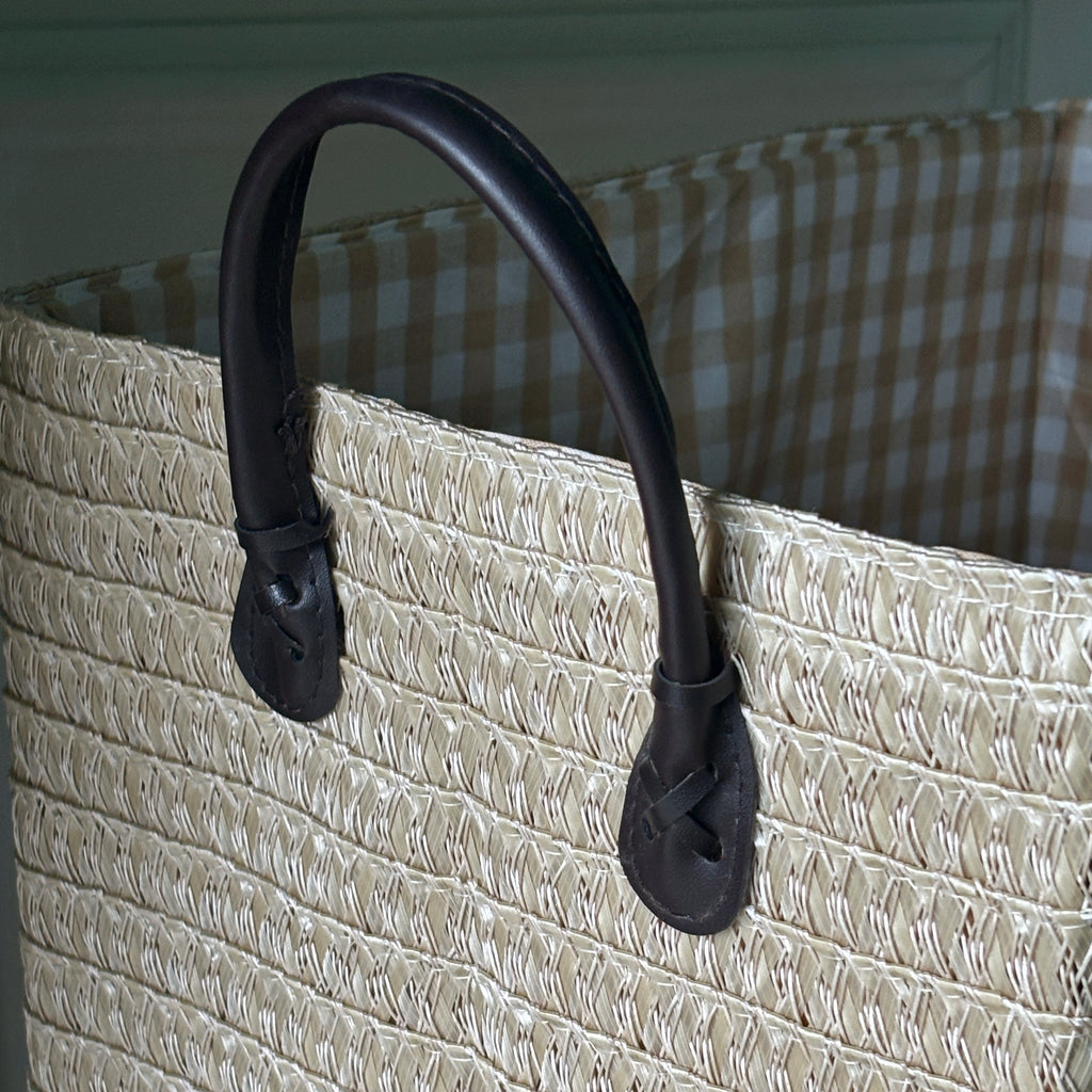 Handwoven Woven Storage Basket with Handles
