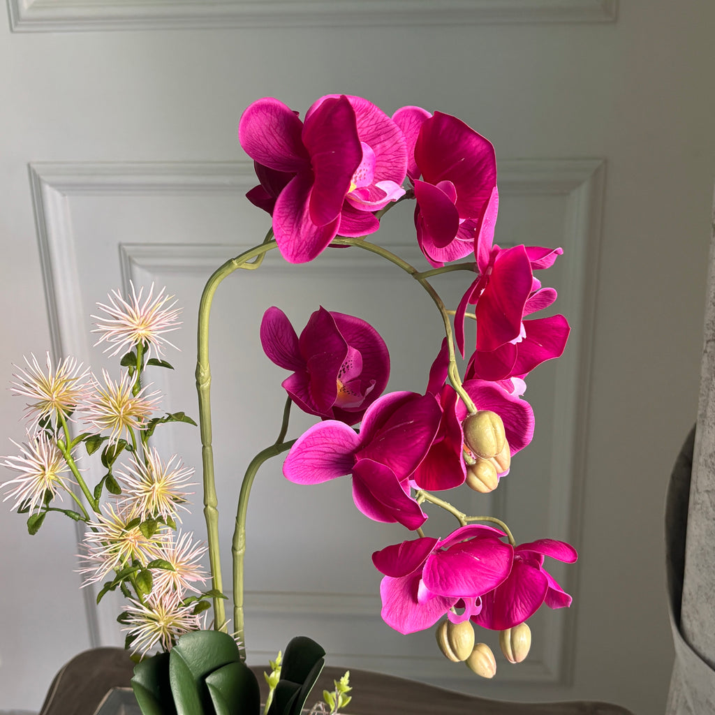 Elegant Orchid & Cherry Blossom Floral Arrangement
