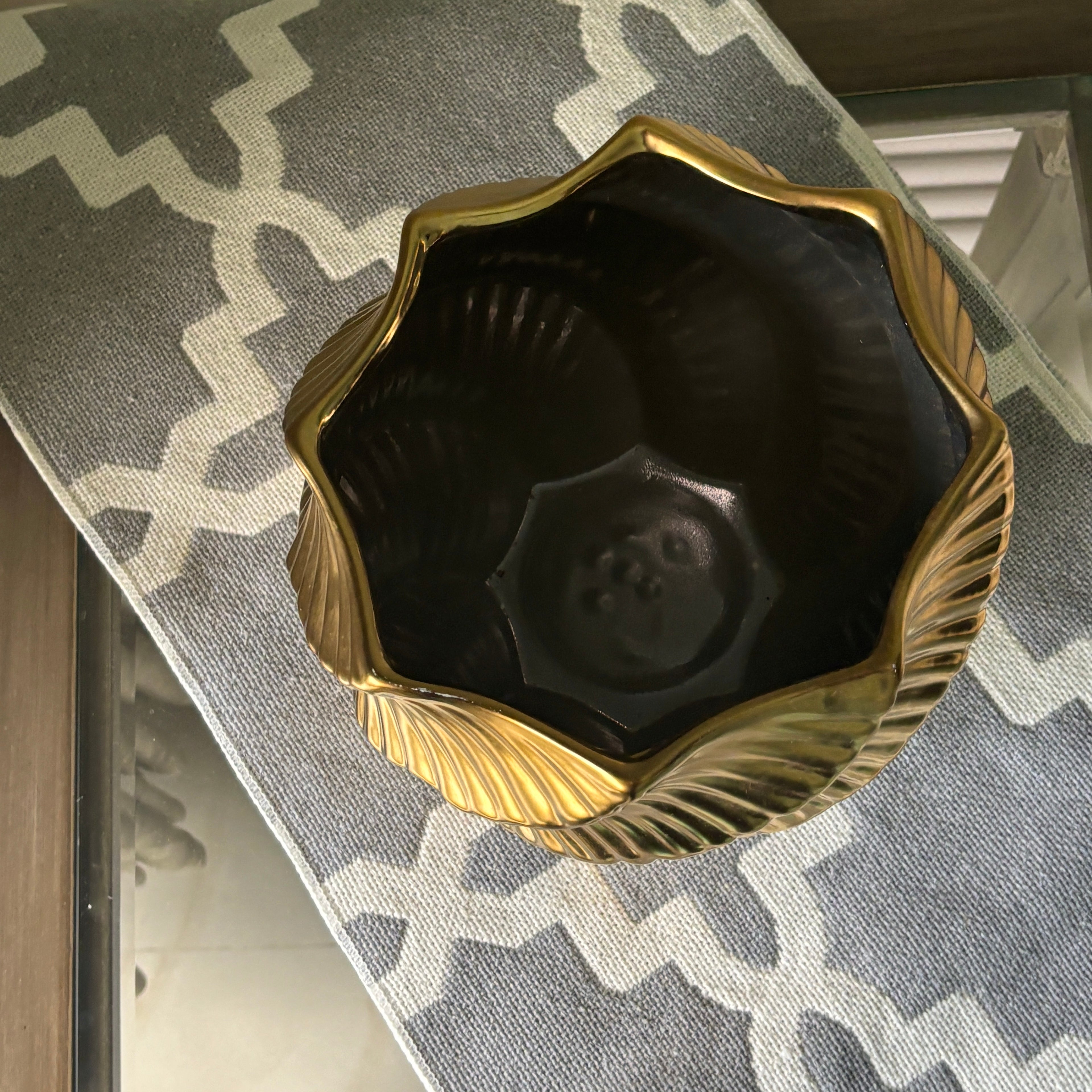 Golden Leaf Ceramic Vase