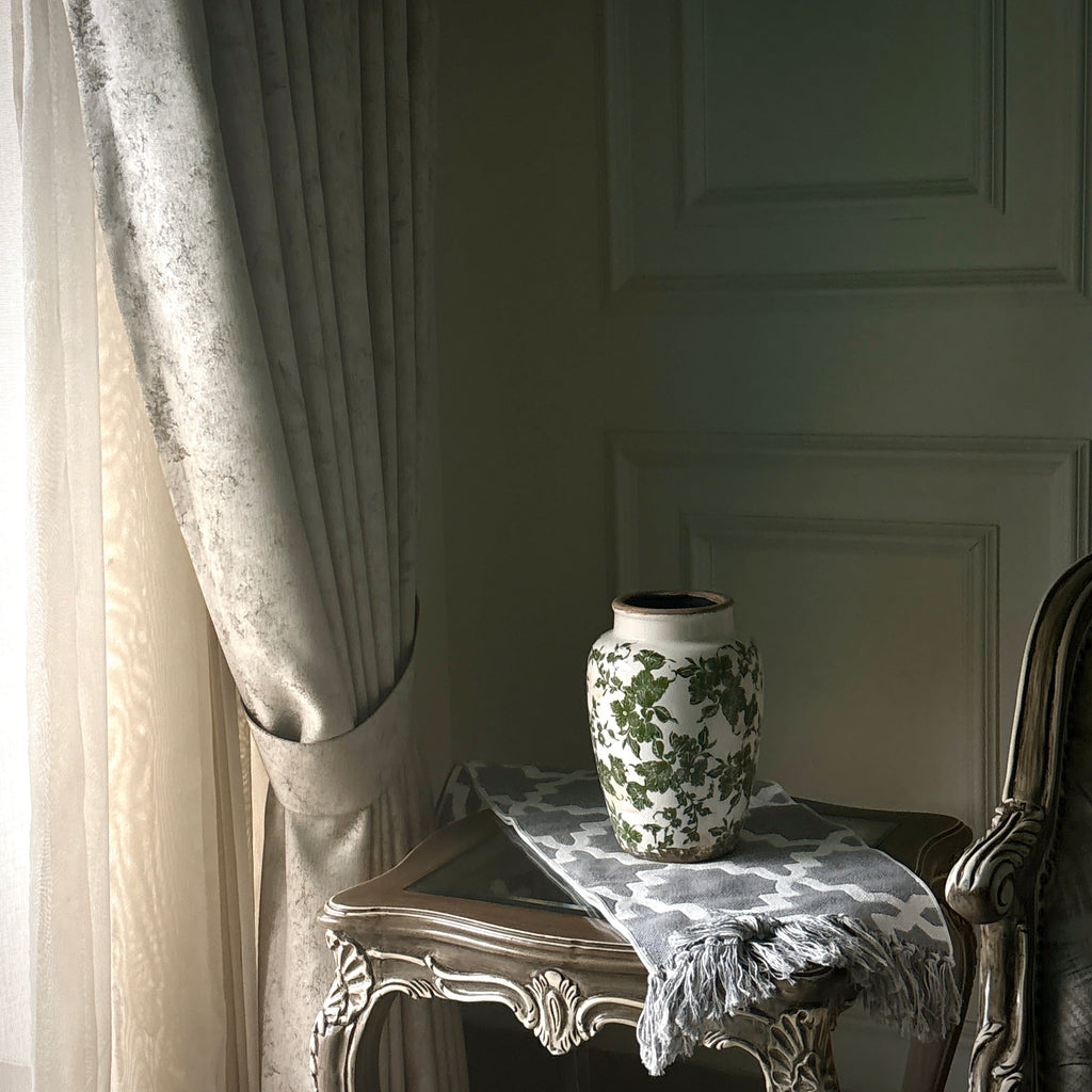 Verdant Bloom Floral Ceramic Vase