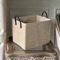 Handwoven Woven Storage Basket with Handles