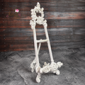 Vintage distressed white Cast Iron Easel