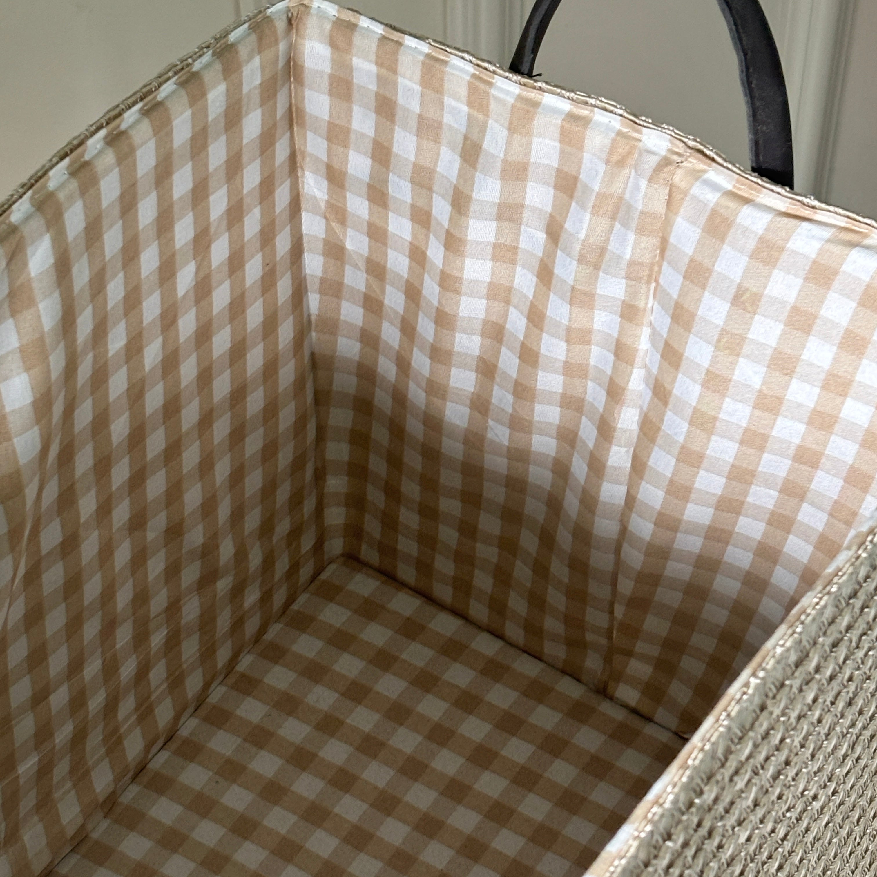 Handwoven Woven Storage Basket with Handles
