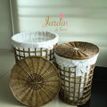 Handwoven Rattan Laundry & Toy Storage Basket with Lid