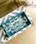 Floral Meena Finish MDF Serving Tray – Blue | 14 × 8 Inches
