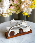 Silver Ginkgo Leaf Napkin Holder & Letter Organizer