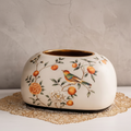 Bird & Floral Ceramic Tissue Box Holder